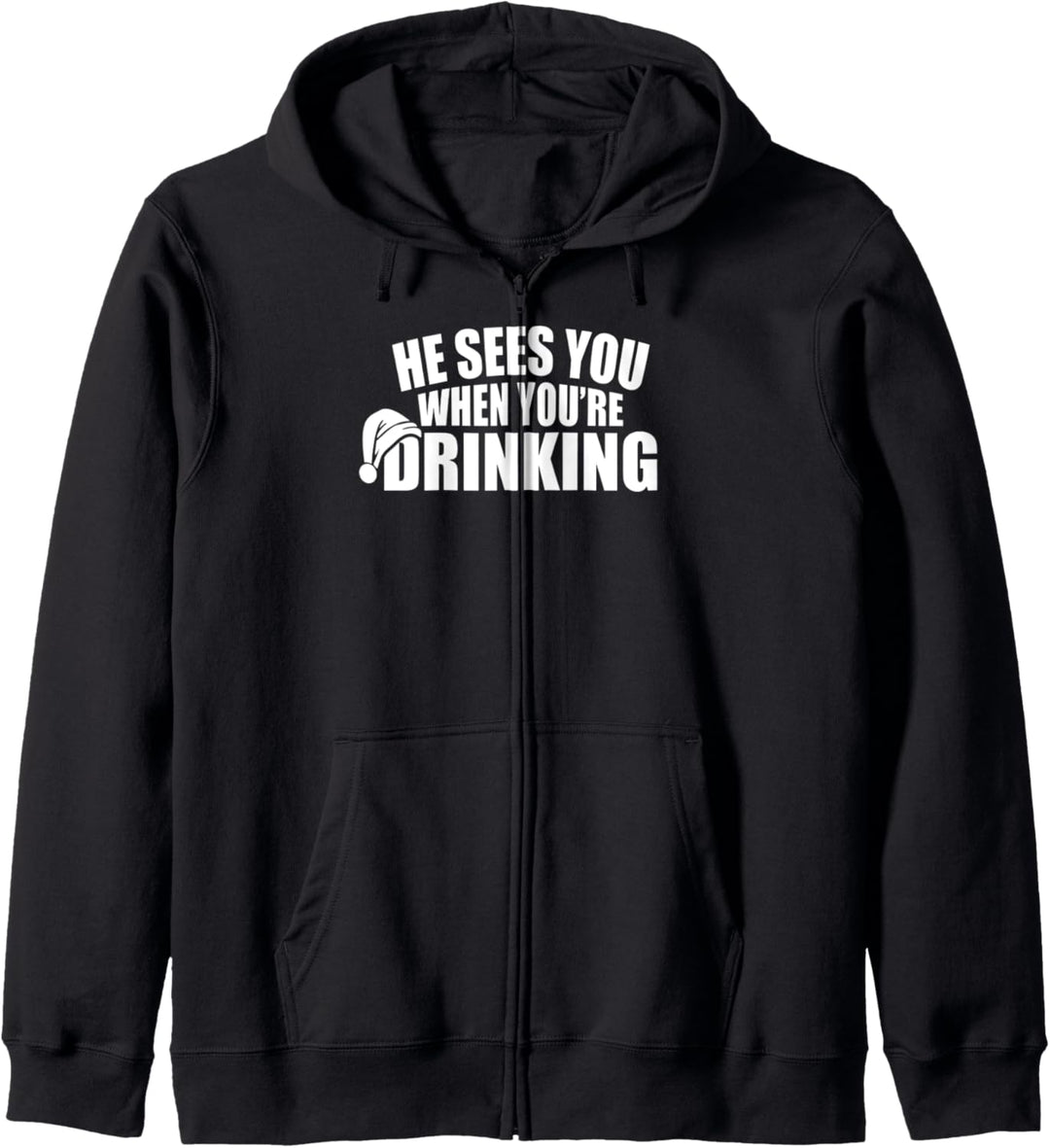 Funny Drinking Santa Matching Party Group Christmas Pajamas Kapuzenjacke