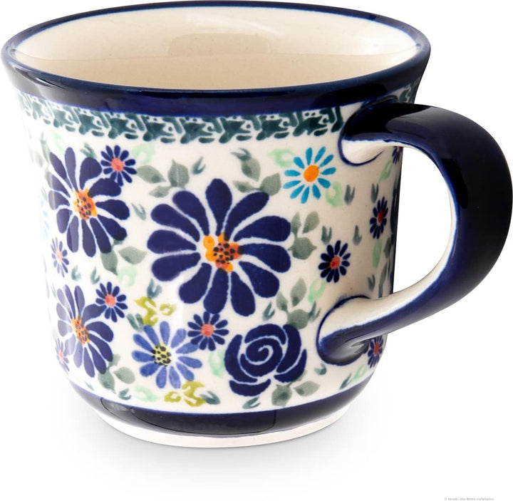 Bunzlauer Keramik Original 0,5 Liter Teebecher/Kaffeebecher/Becher gross Ø=11,2cm, H=10,1cm im Dekor