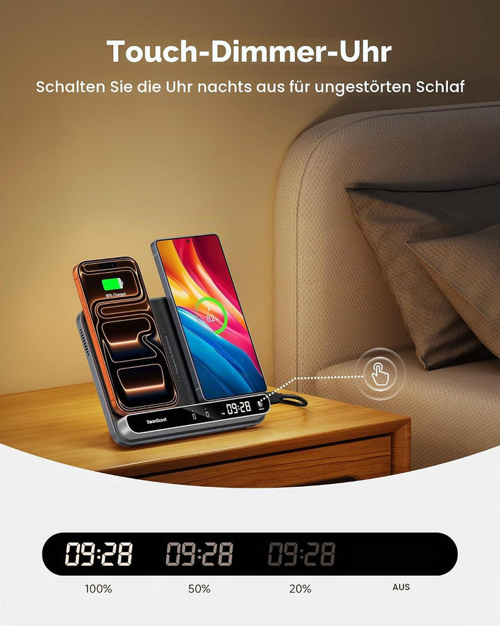Dual Induktive Ladestation für 2 Handys, 30W Doppel Handy Ladestation für iPhone Air/17 Pro/17 Pro M