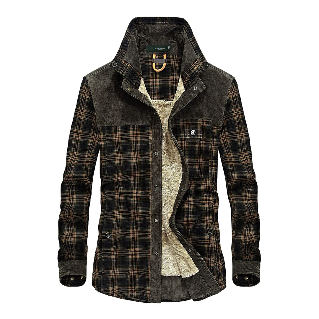 Holzfäller Thermohemd Herren Gefüttert Mit Kapuze Karierte Teddy-Fleece Flanellhemd Langarm Zipper K