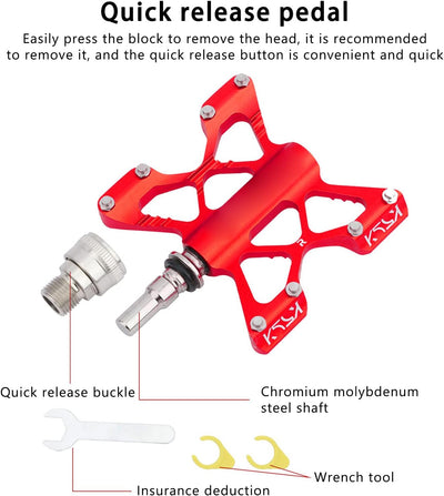 BigKing Fahrradpedal, 1 Paar Litepro K5 Fahrrad-Schnellspannerpedale aus Aluminiumlegierung Fahrradl