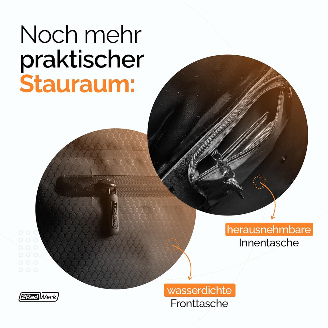 2Radwerk Fahrradtasche für Gepäckträger 25.4 l , 100% Wasserdicht , mit Tragegriff und Schultergurt