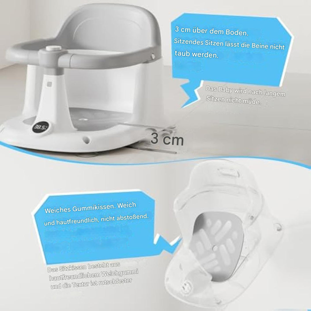 Badesitz Baby 6 Monate | Babybadsitz | Babys Badewanne Stuhl mit 4 Saugnapfern ohne Rutsch | Kleinki