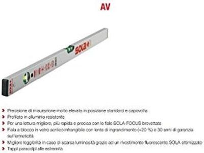 Sola 1111101 Alu-Wasserwaage "AV 80" cm in grau 800 mm, 800 mm