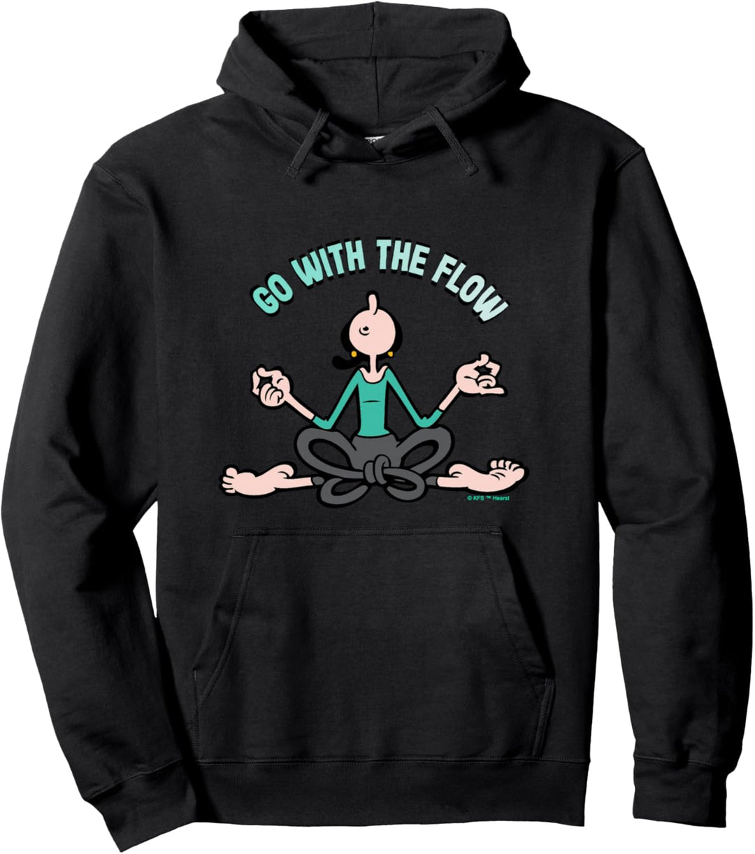Olive Oyl Yoga "Go with the Flow" für den Menschheitstag Pullover Hoodie