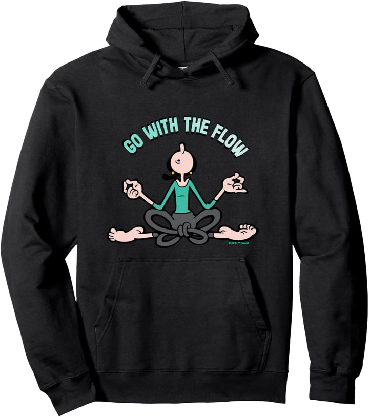 Olive Oyl Yoga "Go with the Flow" für den Menschheitstag Pullover Hoodie