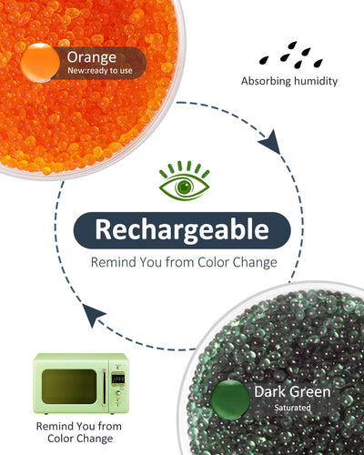 wisedry Silica Gel Trockenmittel Perlen Bulk Wiederverwendbar mit Farbanzeige Orange bis Grün Perlen
