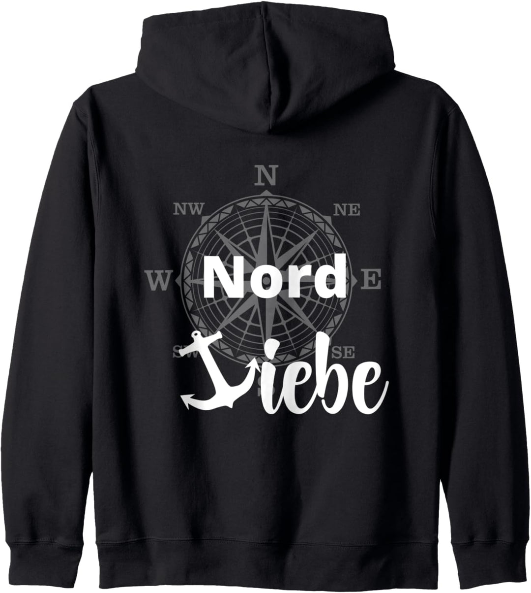 Ich Liebe den Norden lustiger Spruch mit Anker Shirt Nordsee Kapuzenjacke