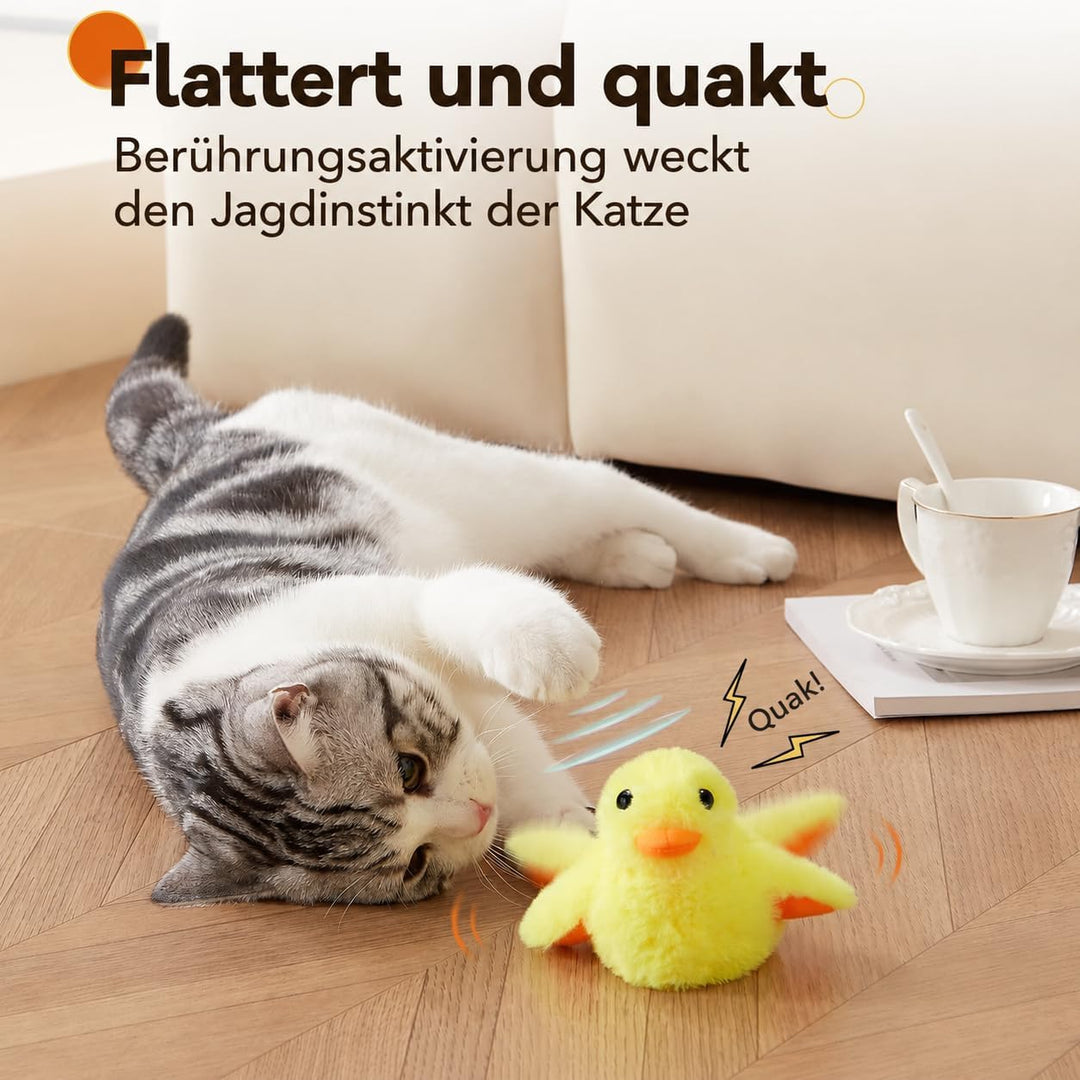 Potaroma Katzenspielzeug Ente, Katzenminze, Elektrisch &amp; Interaktiv, Kitten | Plüsch mit Touch-Senso
