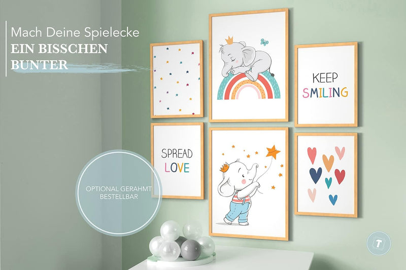 Papierschmiede® Bilder Kinderzimmer Kids Mood Poster Set Baby Elefant, Kinderzimmer Bilder Babyzimme