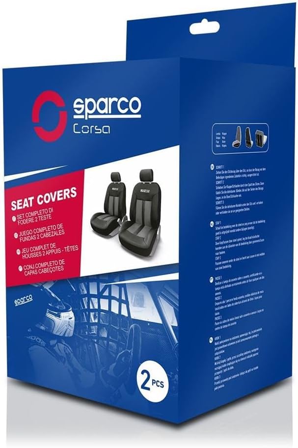 SPARCO SPC1018GR Sitzbezüge Grau, Modell S-LINE, Set of 2