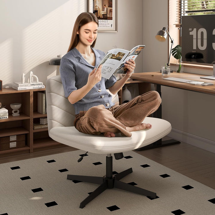 Yaheetech Bürostuhl, Ergonomischer Schreibtischstuhl mit breitem Sitzkissen, Höhenverstellbar Drehst