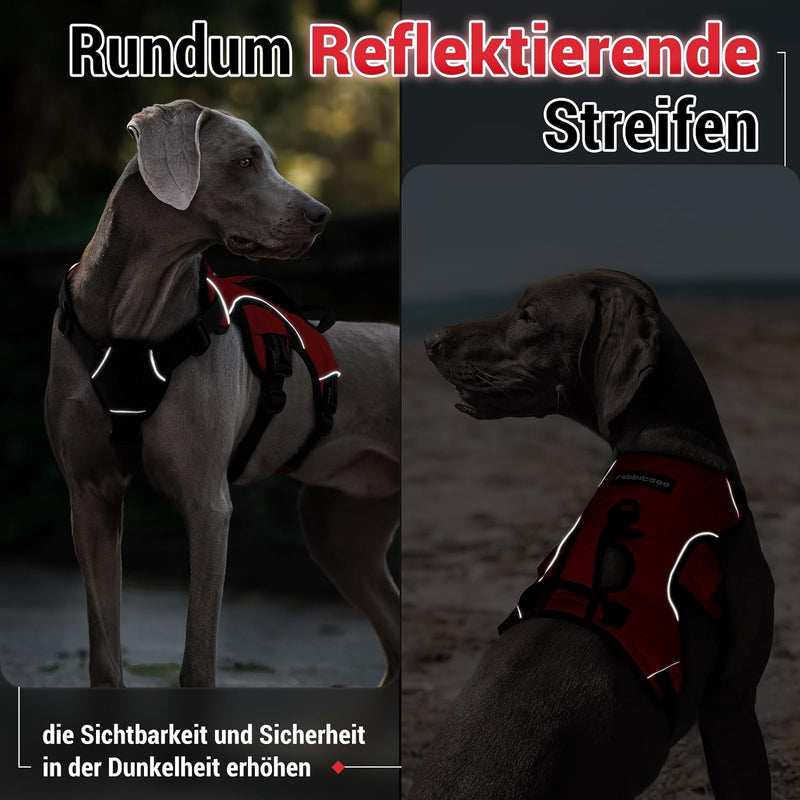 rabbitgoo Ausbruchsicheres Hundegeschirr Mittelgrosse Hunde mit Griff, Anti Zug Sicherheitsgeschirr