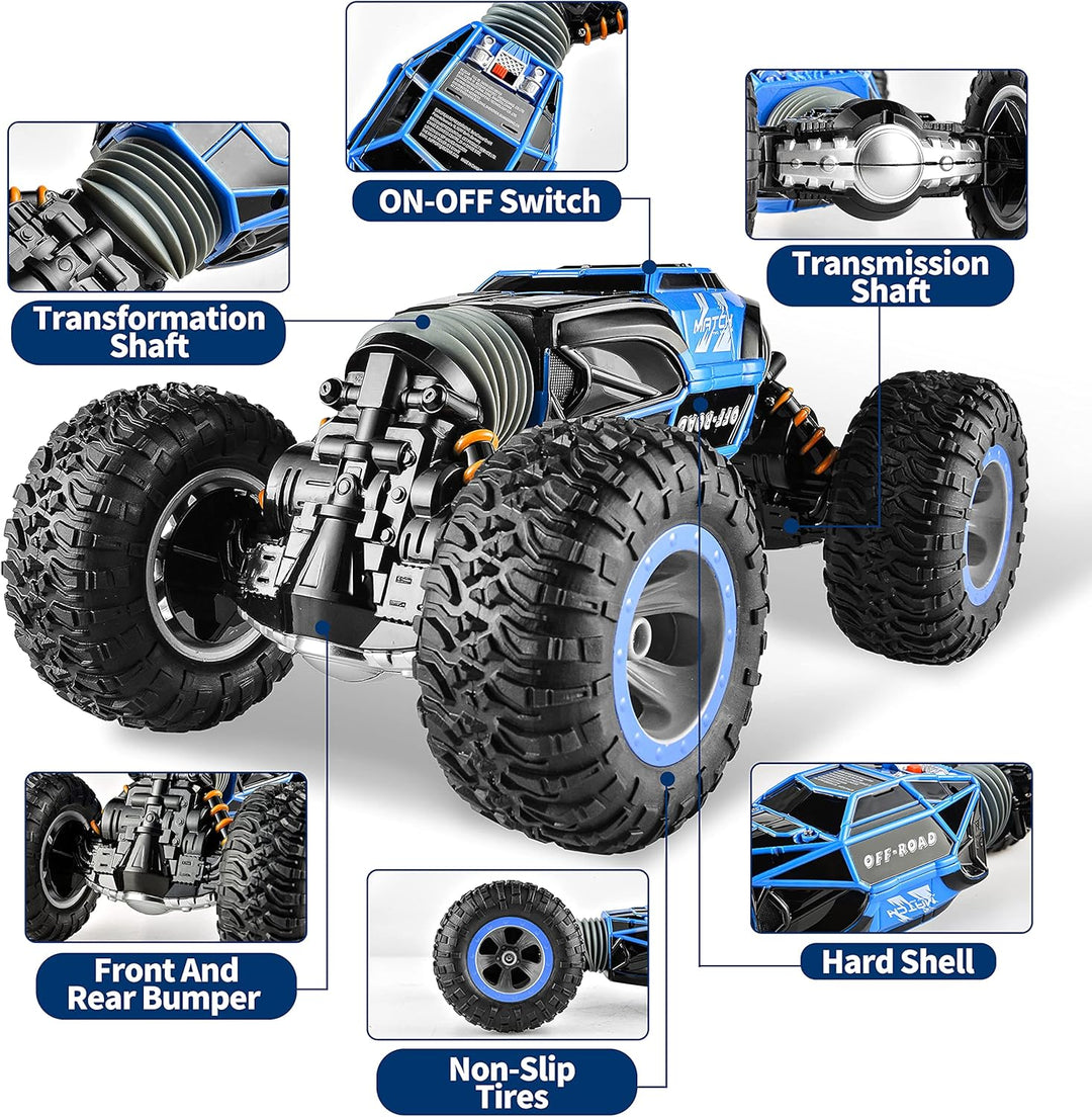BEZGAR TD141 Ferngesteuertes Auto - 4WD 2.4GHz RC Autos für Kinder, Verwandeln Auto Spielzeug Stunt