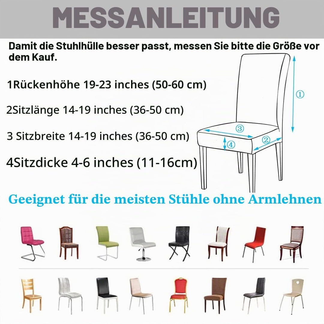 HZDHCLH Stuhlhussen 4er Set Stuhlbezüge Stretch abnehmbar, waschbar, Esszimmerstuhl-Schutzsitz für H