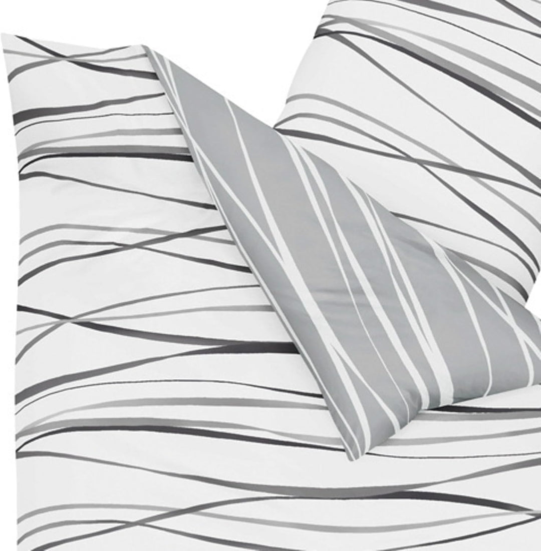 Kaeppel Wendebettwäsche Feinbiber hellgrau Grösse 135x200 cm (80x80 cm) Grau 135 x 200 cm, Grau 135