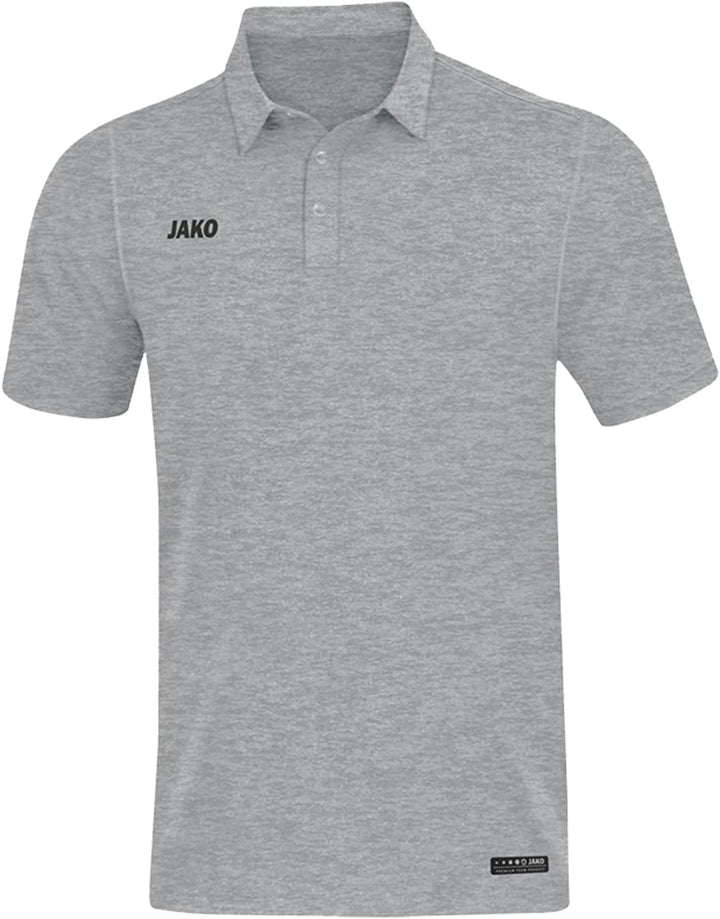 JAKO Herren Polos Polo Premium Basics, marine meliert, XXL, 6329 S Grauschwarz, S Grauschwarz