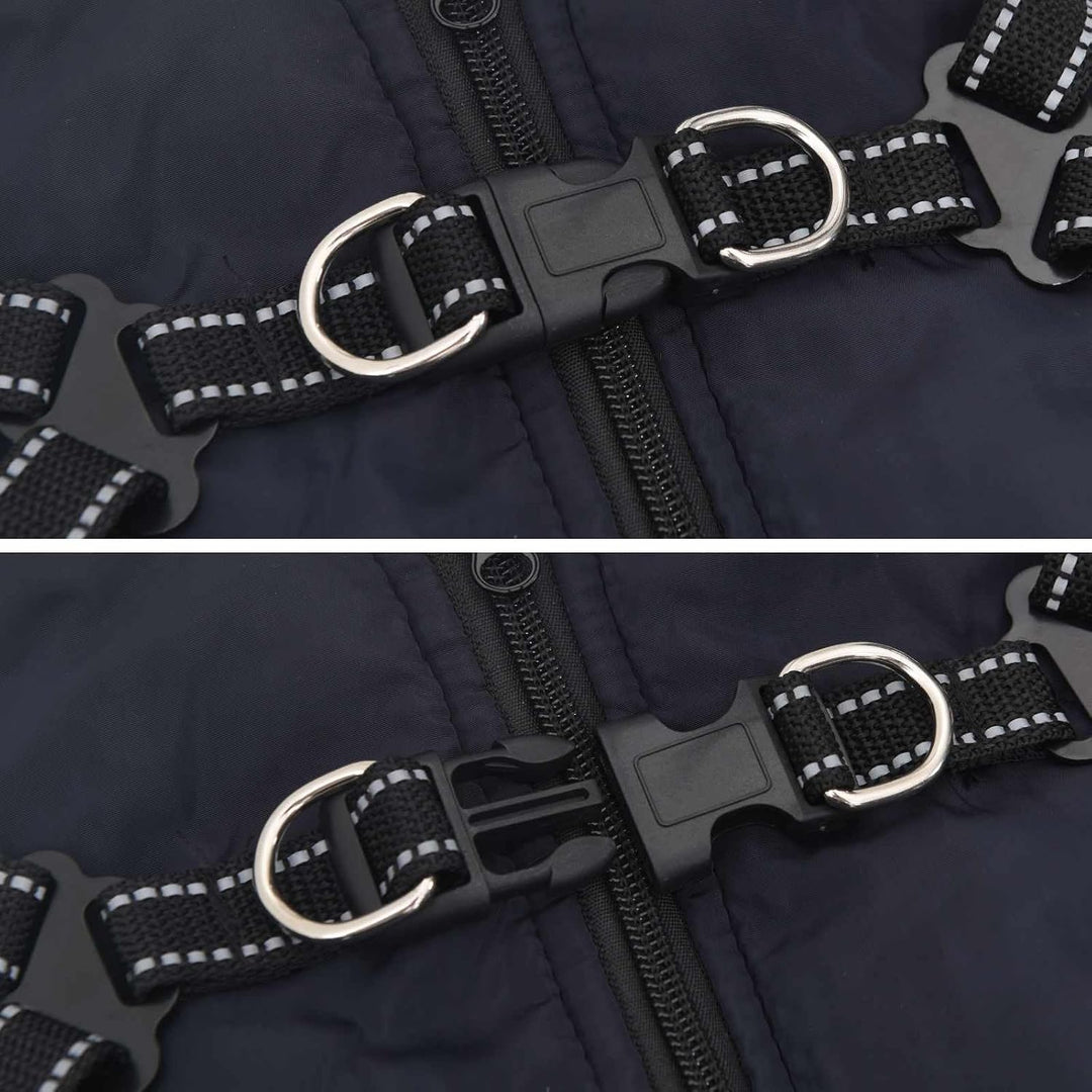 vidaXL Hundemantel Marineblau L36 Fleece und Polyester L36 Marineblau, L36 Marineblau