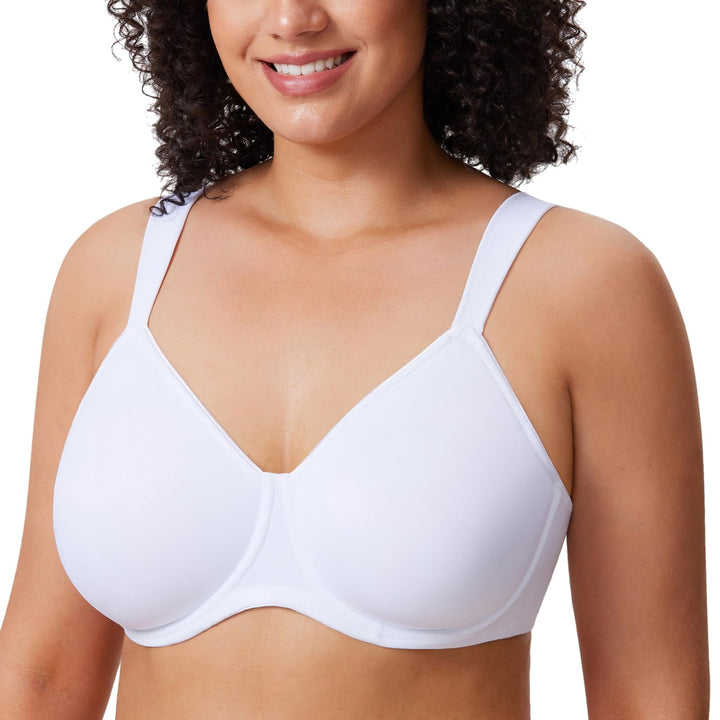 DELIMIRA Damen T-Shirt Minimizer BH mit Bügel GroÃŸe GröÃŸen Ohne Gepolstert 75B Weiss, 75B Weiss