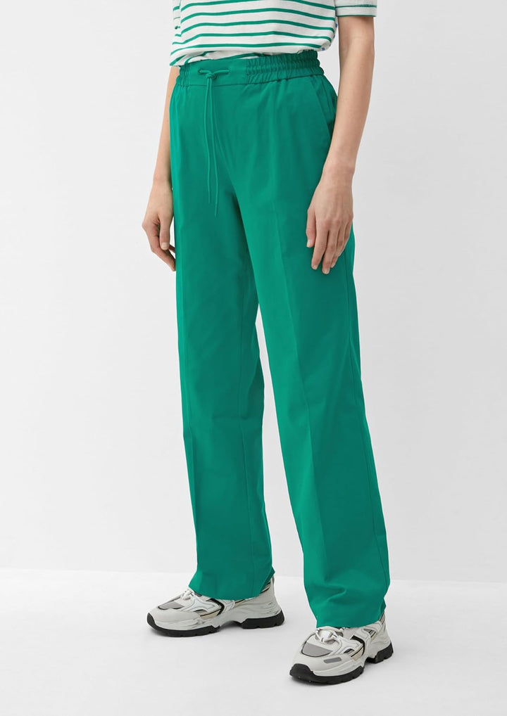 s.Oliver Damen Hose lang, Loose Fit 36 Grün, 36 Grün