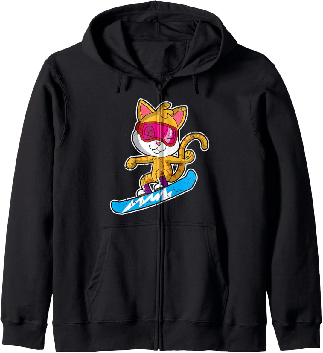 Snowboard Cat Snowboarder Kitten Snowboarding Winter Sports Kapuzenjacke