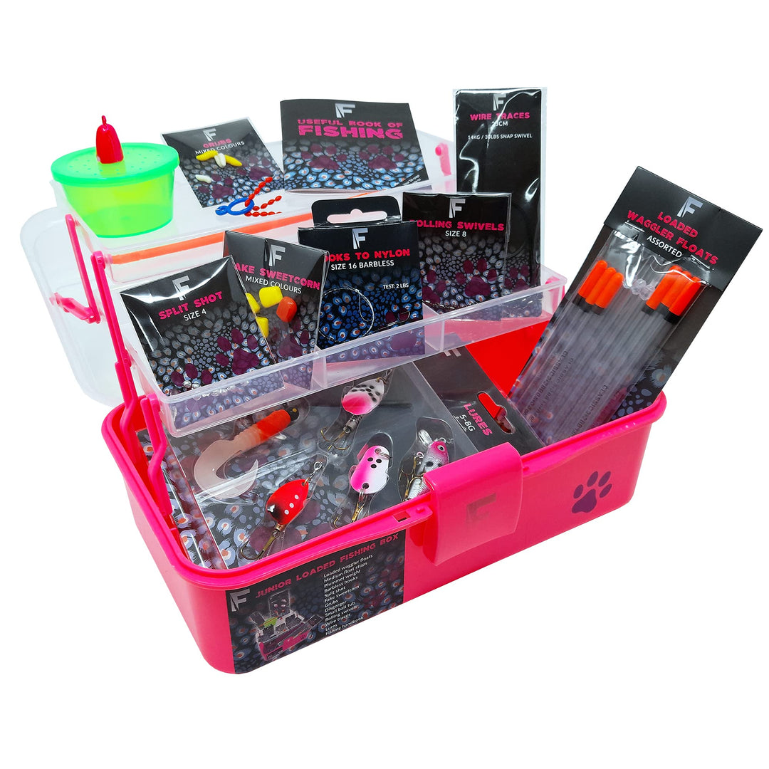 FLADEN Angelset für Kinder, mit Fluss-geladenem Grobklemmen, ideales Starter-Set für Kinder, Pink od