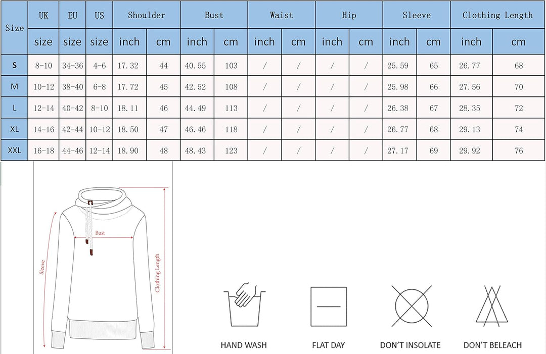 Cassiecy Damen Kapuzenpullover Winter Langarm Hoodie Pullover Baumwoll Casual Sweatshirt Winterjacke
