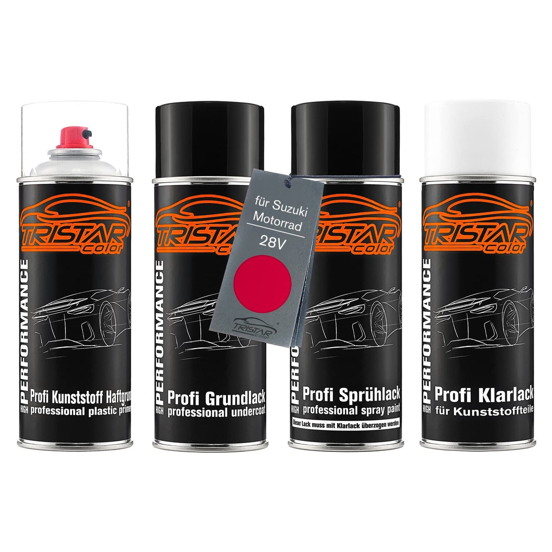 TRISTARcolor Motorradlack Spraydosen Set für Kunststoff Stossstange für Suzuki Motorrad 28V Marble I