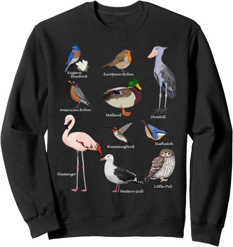 Rotkehlchen Kolibri Ente Schuhschnabel Vogel Vogelfreund Sweatshirt