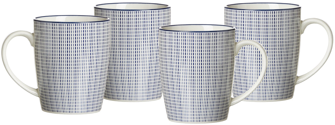 Ritzenhoff & Breker Kaffeebecher-Set Royal Makoto, 4-teilig, 350 ml, Porzellangeschirr, Blau-Weiss M