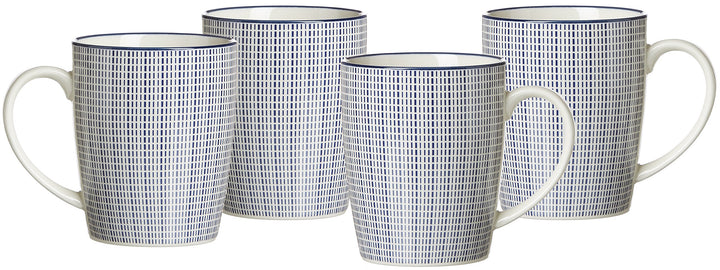 Ritzenhoff & Breker Kaffeebecher-Set Royal Makoto, 4-teilig, 350 ml, Porzellangeschirr, Blau-Weiss M