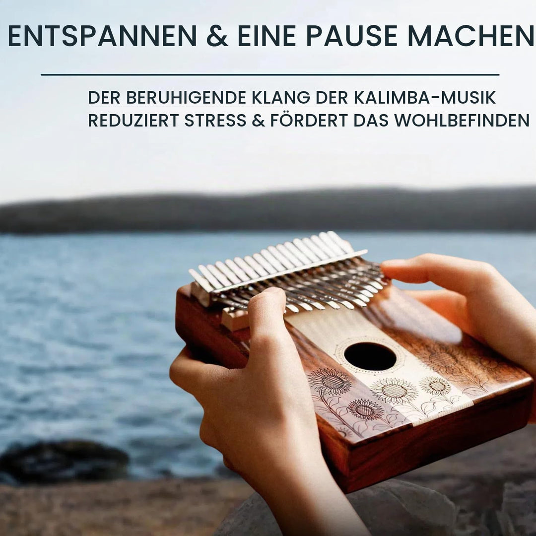Kalimba 17 Schlüssel, Holz Fingerklaviere，Sonnenblume Professionelle Daumenklavier Carlimba, Mbira I