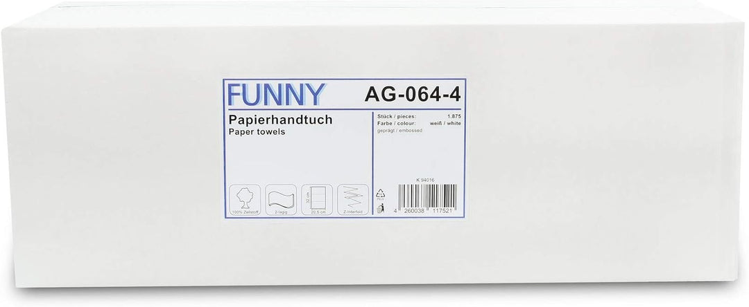 Funny Saugstarke Papierhandtücher 23,5 x 32 cm, Z-Interfold, 2-lg, hochweiss, weich und reissfest-,