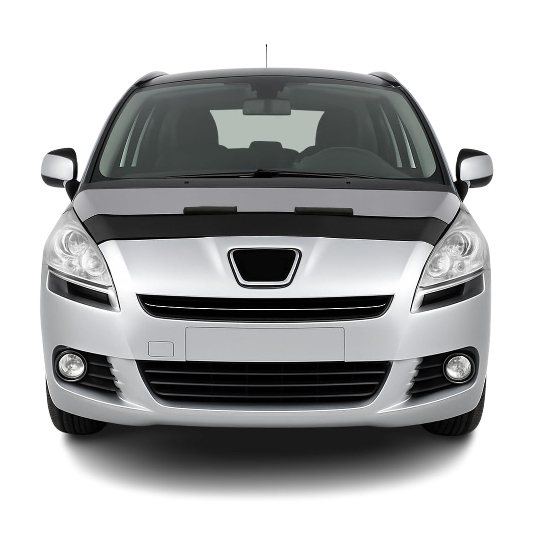 OMAC Haubenbra Steinschlagschutz Bonnet Bra kompatibel mit Peugeot 5008 2010-2016 Schwarz Halb Schwa