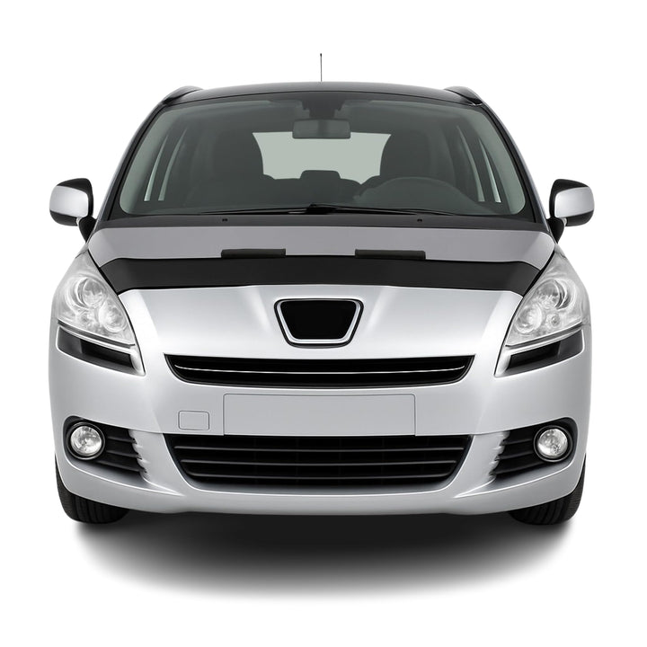 OMAC Haubenbra Steinschlagschutz Bonnet Bra kompatibel mit Peugeot 5008 2010-2016 Schwarz Halb Schwa