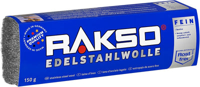 RAKSO Edelstahlwolle fein - 1,8 kg, 12 Banderolen à 150g rostfrei, hygienische Reinigung, reinigt, s