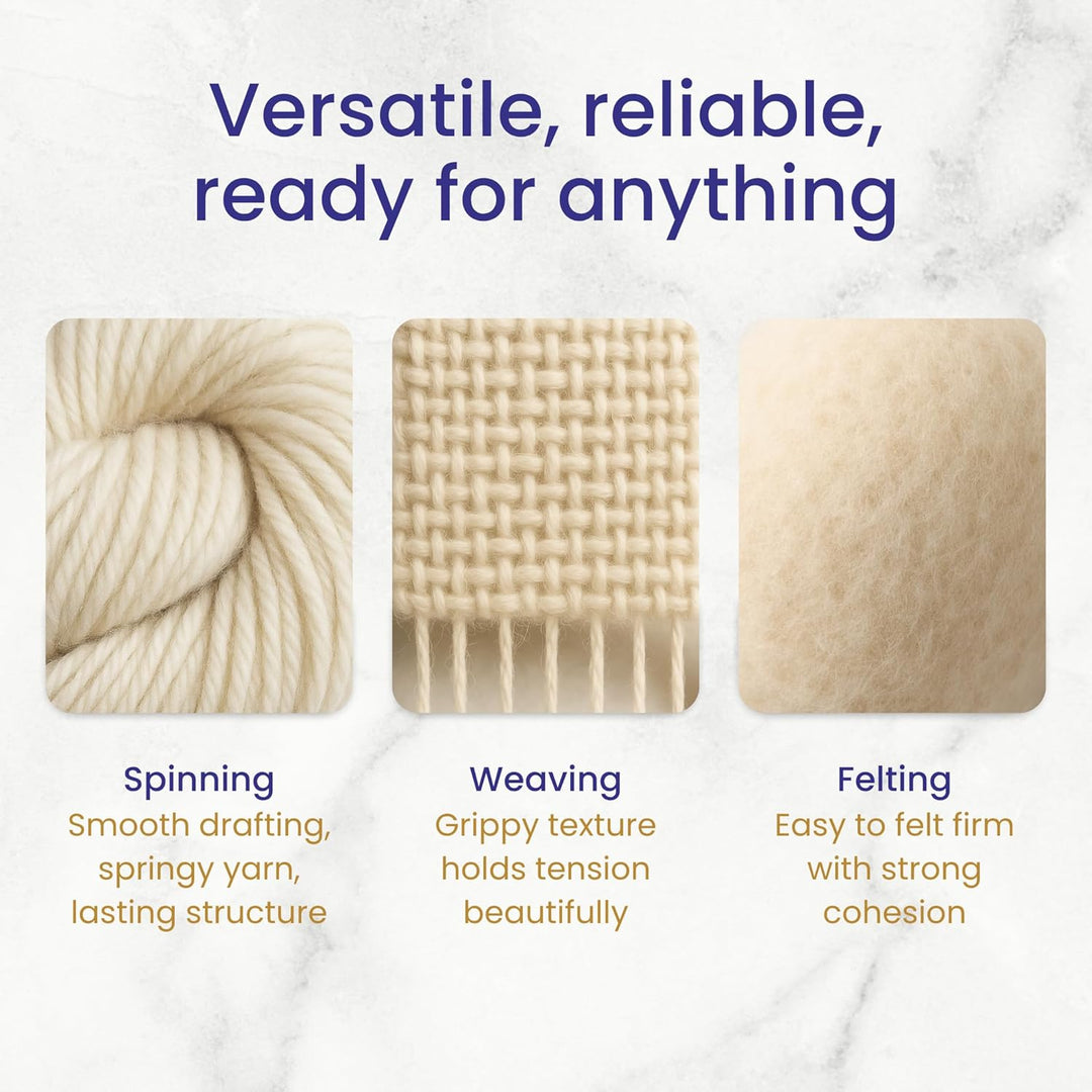 Revolution Fibers Corriedale Wolle Roving 473 g zum Spinnen, weiches grobes Jumbo-Garn für Armstrick