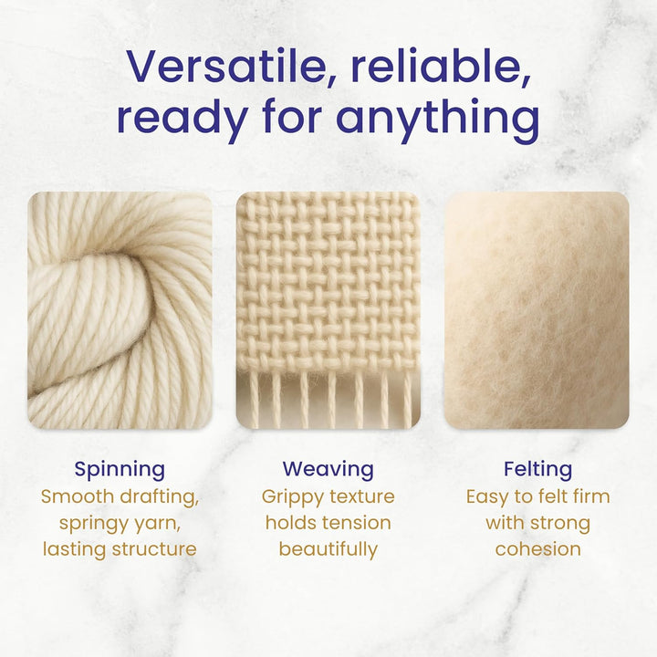 Revolution Fibers Corriedale Wolle Roving 473 g zum Spinnen, weiches grobes Jumbo-Garn für Armstrick