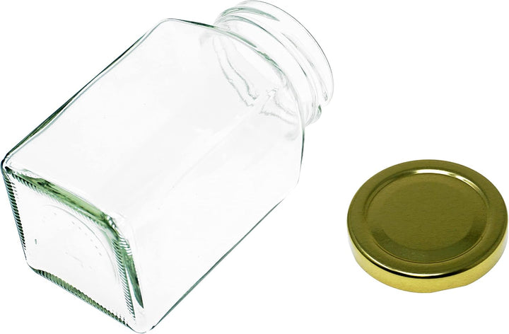 Lashuma Gewürzgläser Set 10 teilig, Joghurtgläser mit Deckel, leere Schraubgläser eckig 10er Set, 10