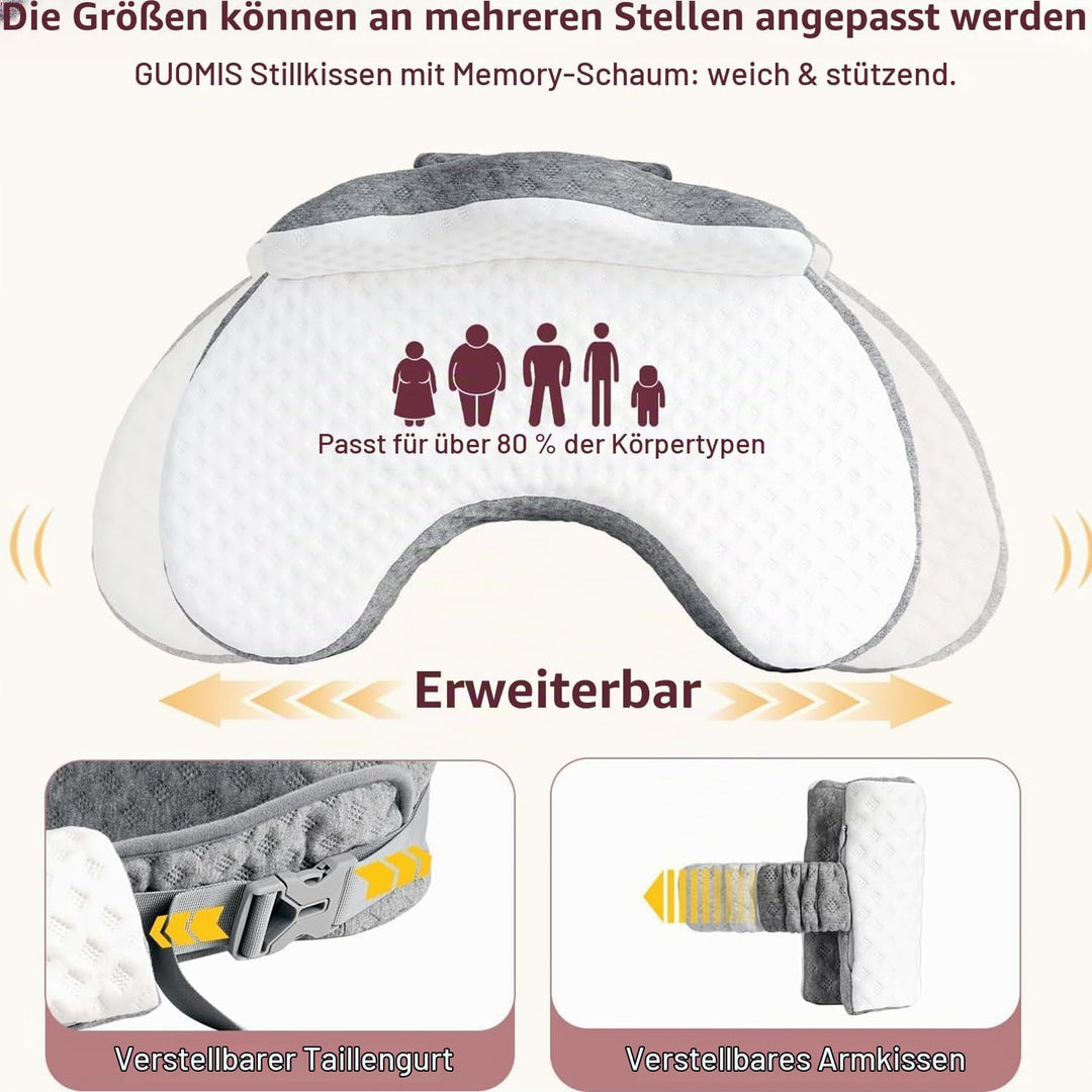 Breastfeeding Pillow,Stillkissen Gross,Nursing Pillow,Memory Foam Stillkissen, Abnehmbarer Kissenbez