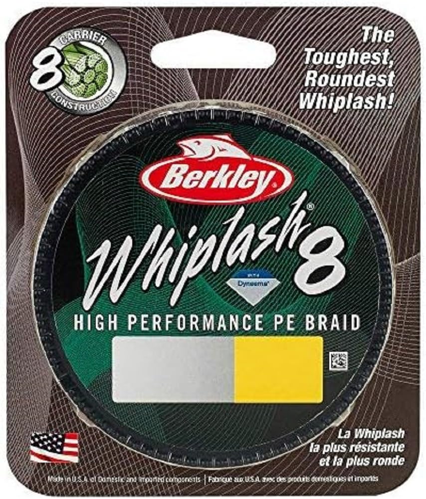 Berkley Whiplash 8 geflochtene Angelschnur – 100 % Dyneema 8-faches Geflecht für Salzwasser- und Süs