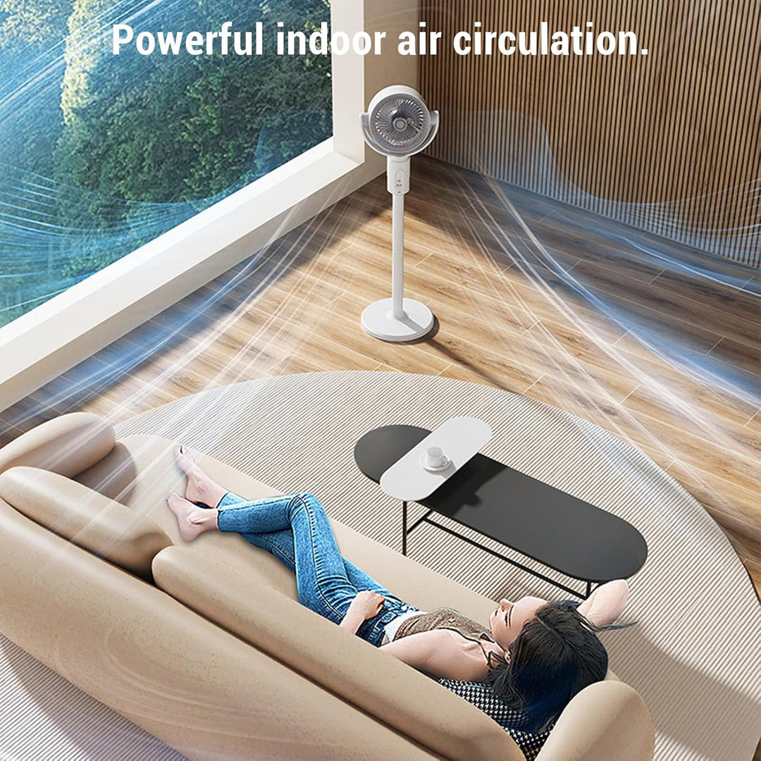 Fockety Ventilator für Schlafzimmer, 90°+180° Oszillierender Standventilator, Bodenventilatoren mit
