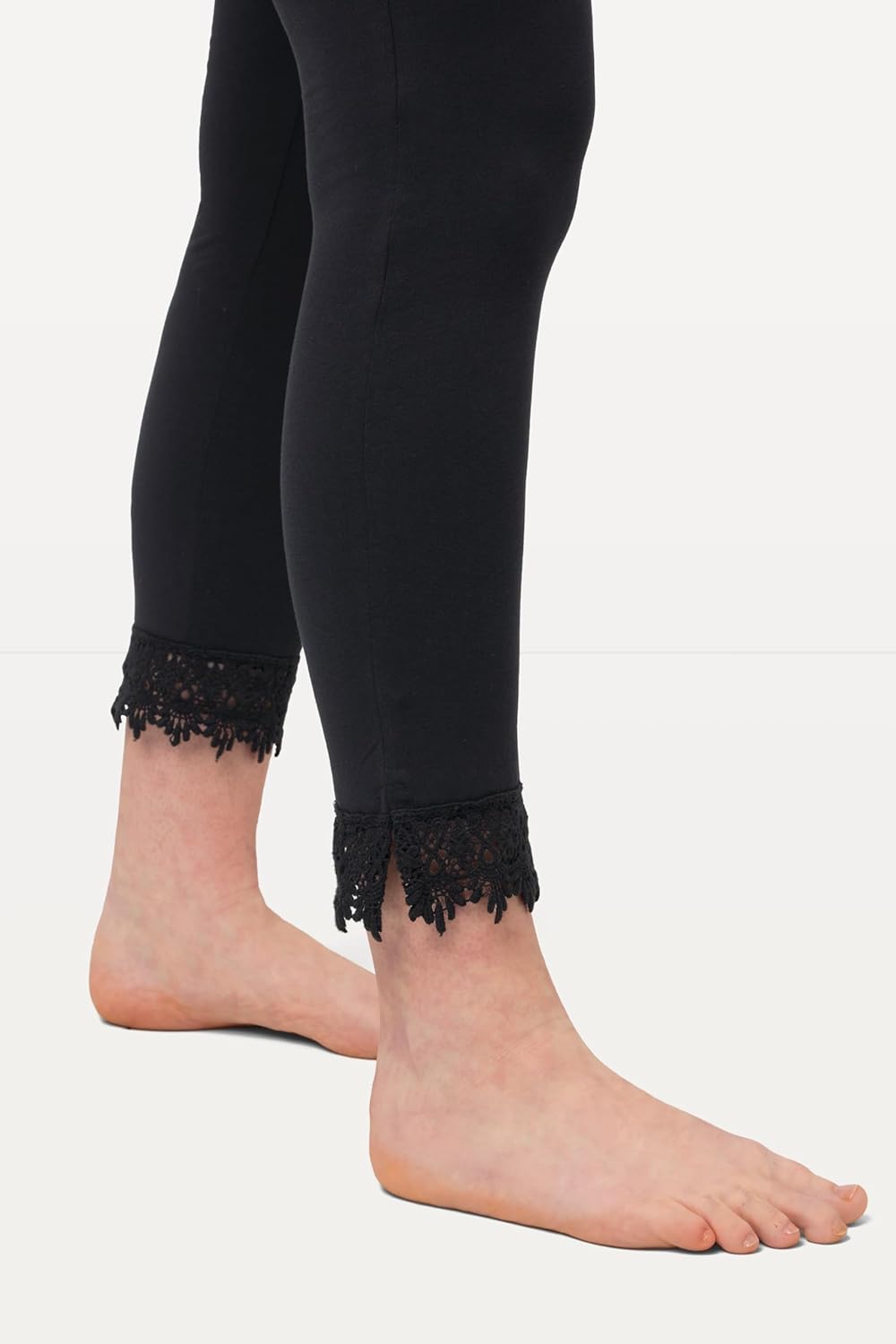 Ulla Popken Damen Leggings, Schwarz