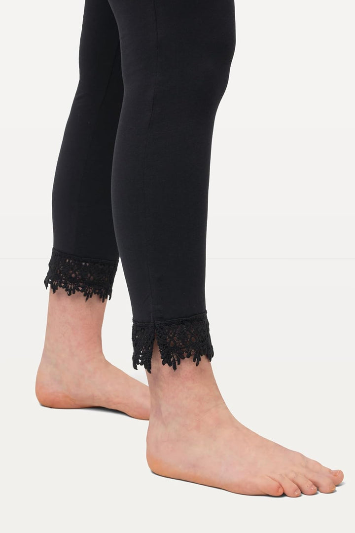 Ulla Popken Damen Leggings, Schwarz