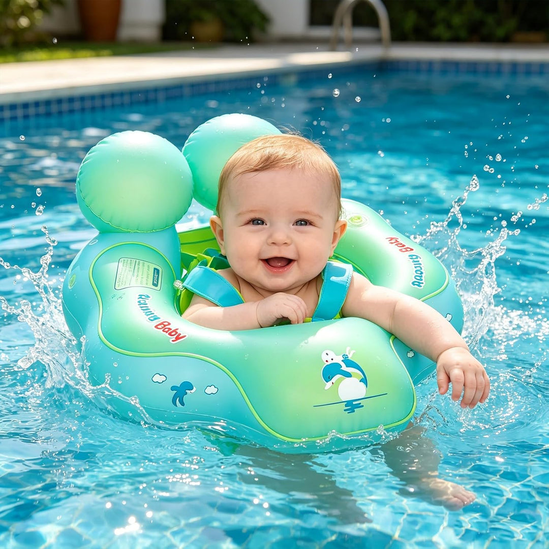 Baby Schwimmring ab 3-24 Monate,Blau/Orange Schwimmreifen Babys, Baby Swimming Float,Aufblasbare Sch