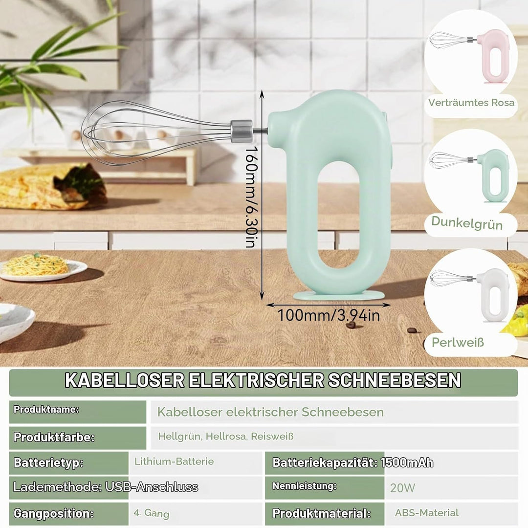 Schnurloser Handmixer, Mini-Elektro-Handmixer, Wiederaufladbarer USB-Mini-Ei-Schläger Für Den Hausha