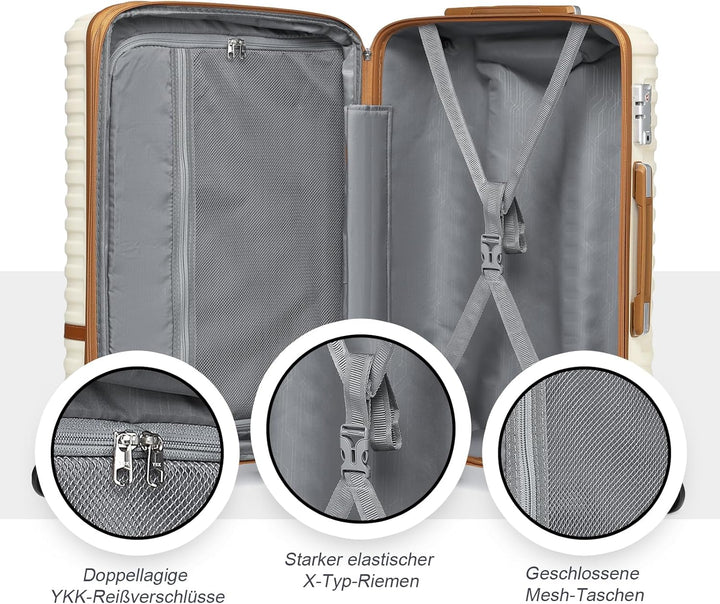 Joyway Koffer Reisekoffer von ABS Hartschalen Erweiterbar Trolley Kofferset mit TSA Schloss und 4 Ro
