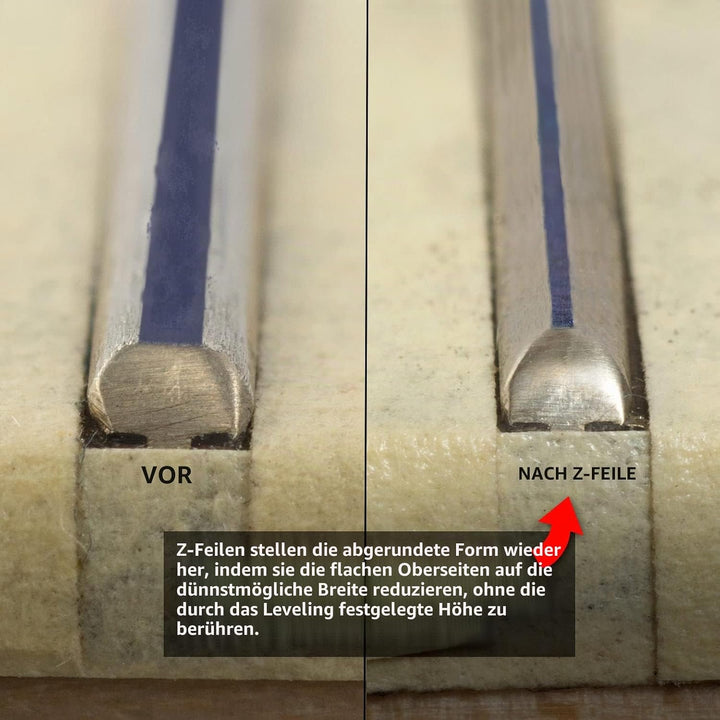 StewMac Kompakte Z-File Gitarrenbundkrönungsfeile – zentriert, Körnung 300, Diamant-Schleifmittel –