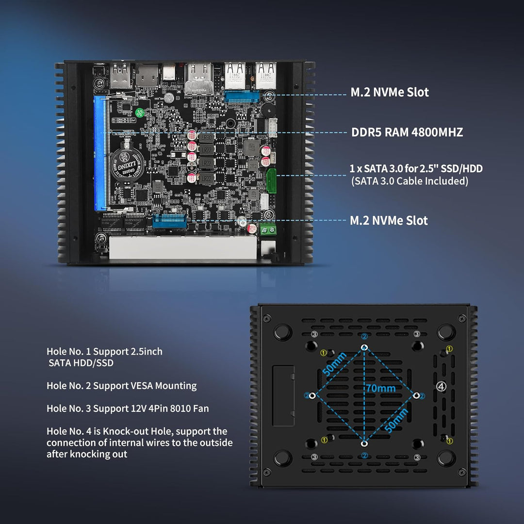 Mini PC N150 (Upgraded N100) Firewall Appliance, OPNsense Mini Computer mit 6 Port i226-V 2.5GbE LAN