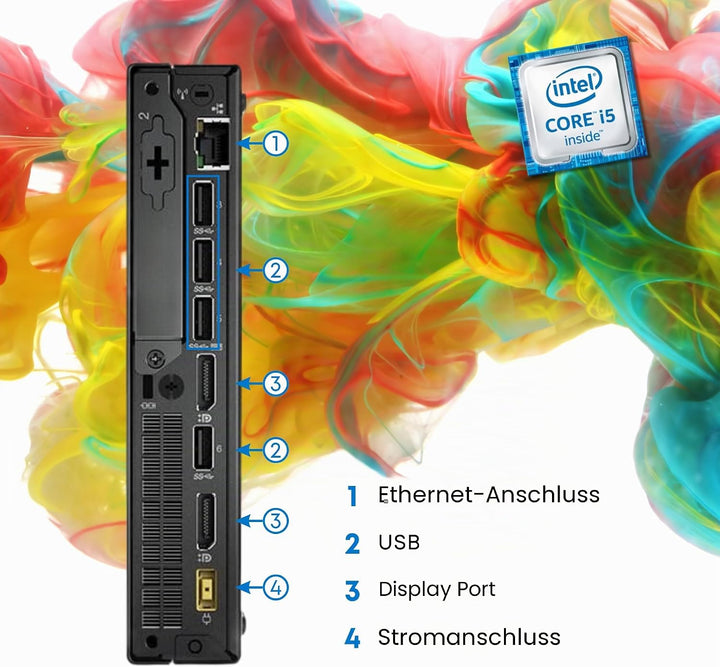 Lenovo ThinkCentre, Mini PC Tiny, Intel i5-9500 6 Core 3 GHz, RAM 16 GB SSD 256 GB, Win 11, Desktop
